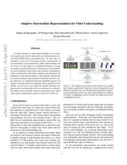 Adaptive Intermediate Representations for Video Understanding
