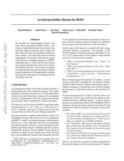An Interpretability Illusion for BERT