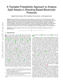 A Tractable Probabilistic Approach to Analyze Sybil Attacks in
  Sharding-Based Blockchain Protocols