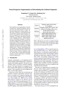 Neural Sequence Segmentation as Determining the Leftmost Segments