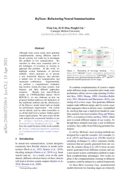 RefSum: Refactoring Neural Summarization