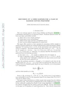 Discussion of `A Gibbs sampler for a class of random convex polytopes'