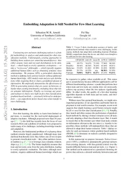 Embedding Adaptation is Still Needed for Few-Shot Learning
