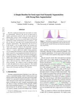 A Simple Baseline for Semi-supervised Semantic Segmentation with Strong
  Data Augmentation