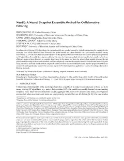 NeuSE: A Neural Snapshot Ensemble Method for Collaborative Filtering