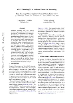 NT5?! Training T5 to Perform Numerical Reasoning