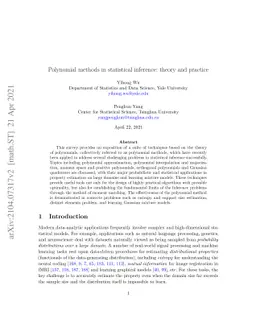 Polynomial methods in statistical inference: theory and practice