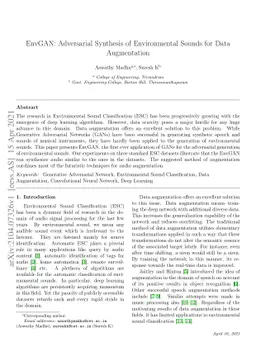EnvGAN: Adversarial Synthesis of Environmental Sounds for Data
  Augmentation