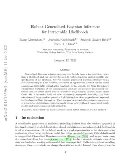 Robust Generalised Bayesian Inference for Intractable Likelihoods