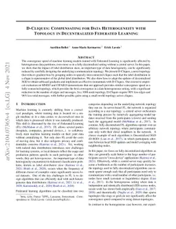 D-Cliques: Compensating for Data Heterogeneity with Topology in
  Decentralized Federated Learning