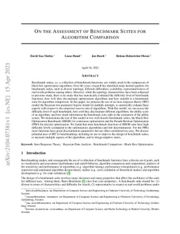 On the Assessment of Benchmark Suites for Algorithm Comparison