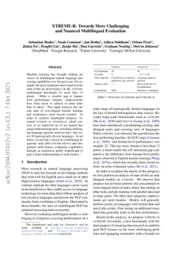 XTREME-R: Towards More Challenging and Nuanced Multilingual Evaluation