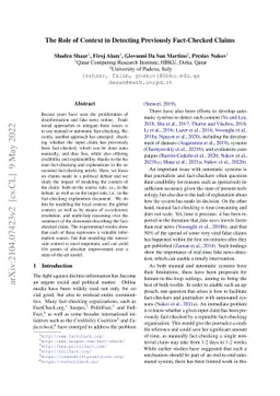 The Role of Context in Detecting Previously Fact-Checked Claims