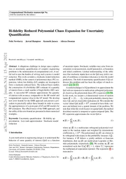 Bi-fidelity Reduced Polynomial Chaos Expansion for Uncertainty
  Quantification