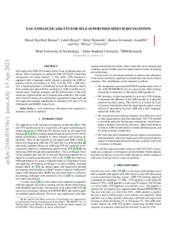 EAT: Enhanced ASR-TTS for Self-supervised Speech Recognition