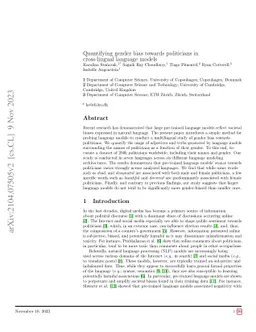 Quantifying Gender Bias Towards Politicians in Cross-Lingual Language
  Models