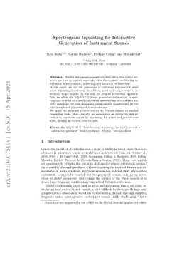 Spectrogram Inpainting for Interactive Generation of Instrument Sounds