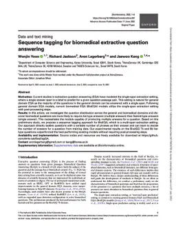 Sequence tagging for biomedical extractive question answering