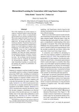 Hierarchical Learning for Generation with Long Source Sequences