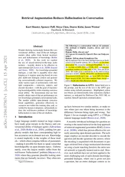 Retrieval Augmentation Reduces Hallucination in Conversation