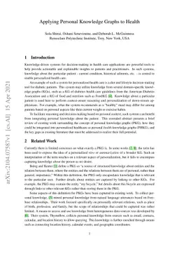 Applying Personal Knowledge Graphs to Health
