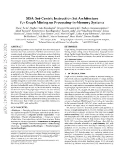 SISA: Set-Centric Instruction Set Architecture for Graph Mining on
  Processing-in-Memory Systems