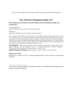 Can Artificial Intelligence Make Art?