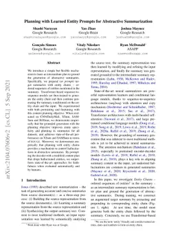 Planning with Learned Entity Prompts for Abstractive Summarization