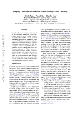 Adapting Coreference Resolution Models through Active Learning