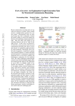 ExplaGraphs: An Explanation Graph Generation Task for Structured
  Commonsense Reasoning