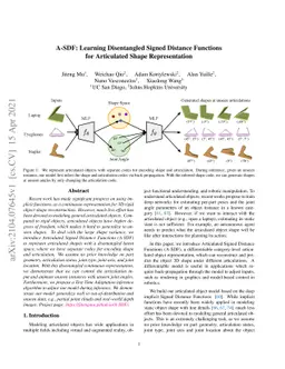 A-SDF: Learning Disentangled Signed Distance Functions for Articulated
  Shape Representation