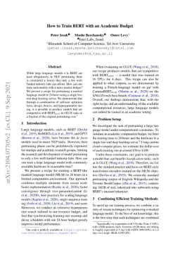 How to Train BERT with an Academic Budget