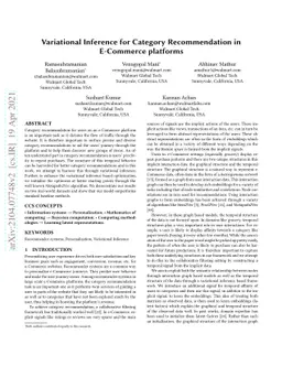 Variational Inference for Category Recommendation in E-Commerce
  platforms
