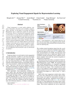 Exploring Visual Engagement Signals for Representation Learning