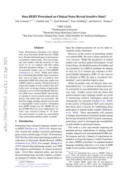Does BERT Pretrained on Clinical Notes Reveal Sensitive Data?