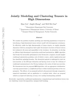 Jointly Modeling and Clustering Tensors in High Dimensions