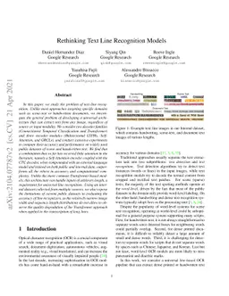 Rethinking Text Line Recognition Models