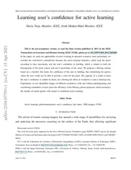 Learning User's confidence for active learning