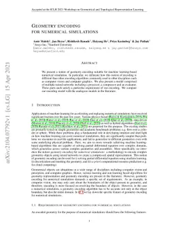 Geometry encoding for numerical simulations