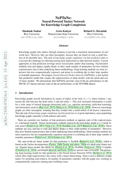 NePTuNe: Neural Powered Tucker Network for Knowledge Graph Completion