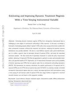 Estimating and Improving Dynamic Treatment Regimes With a Time-Varying
  Instrumental Variable