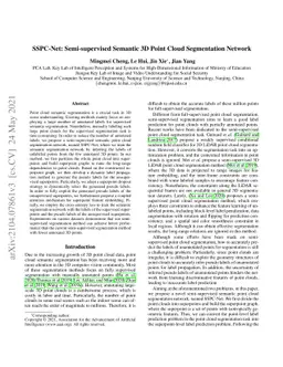 SSPC-Net: Semi-supervised Semantic 3D Point Cloud Segmentation Network