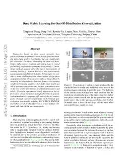 Deep Stable Learning for Out-Of-Distribution Generalization