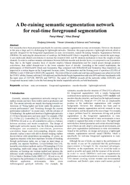 A De-raining semantic segmentation network for real-time foreground
  segmentation