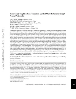 Reinforced Neighborhood Selection Guided Multi-Relational Graph Neural
  Networks