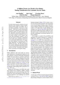 A Million Tweets Are Worth a Few Points: Tuning Transformers for
  Customer Service Tasks