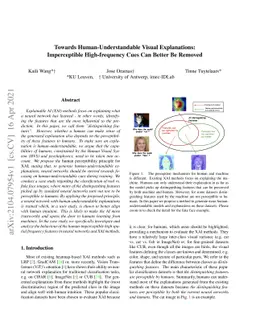 Towards Human-Understandable Visual Explanations:Imperceptible
  High-frequency Cues Can Better Be Removed
