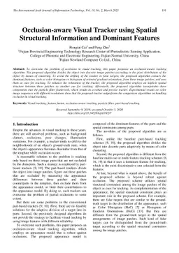 Occlusion-aware Visual Tracker using Spatial Structural Information and
  Dominant Features