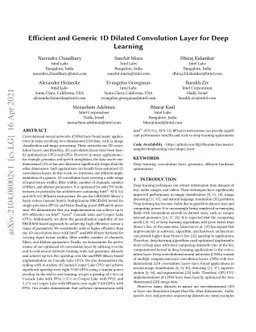 Efficient and Generic 1D Dilated Convolution Layer for Deep Learning