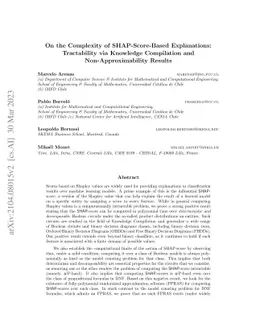 On the Complexity of SHAP-Score-Based Explanations: Tractability via
  Knowledge Compilation and Non-Approximability Results